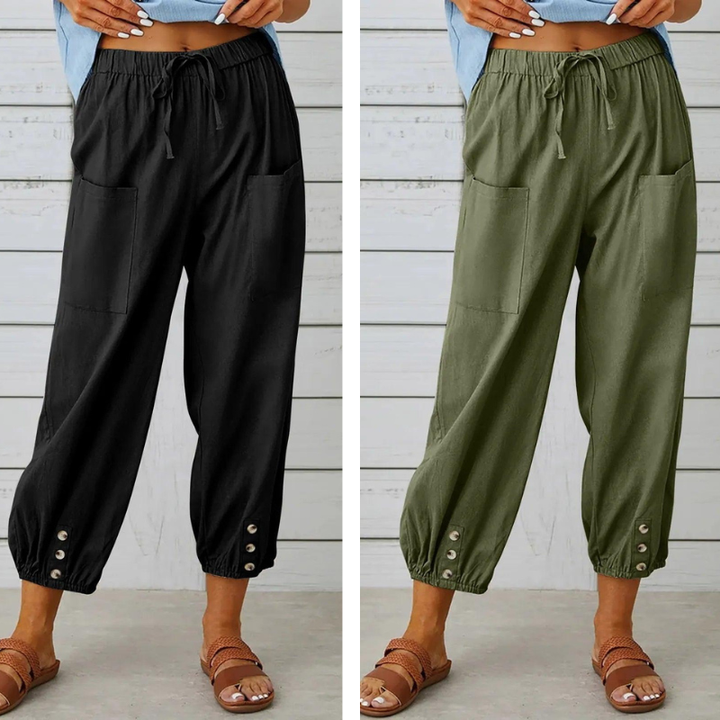 Sommerfeld | Weite Damenhose aus Baumwoll-Leinen-Mix