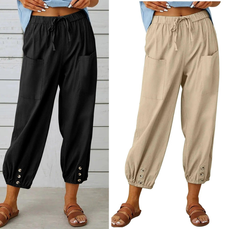Sommerfeld | Weite Damenhose aus Baumwoll-Leinen-Mix