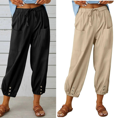 Sommerfeld | Weite Damenhose aus Baumwoll-Leinen-Mix