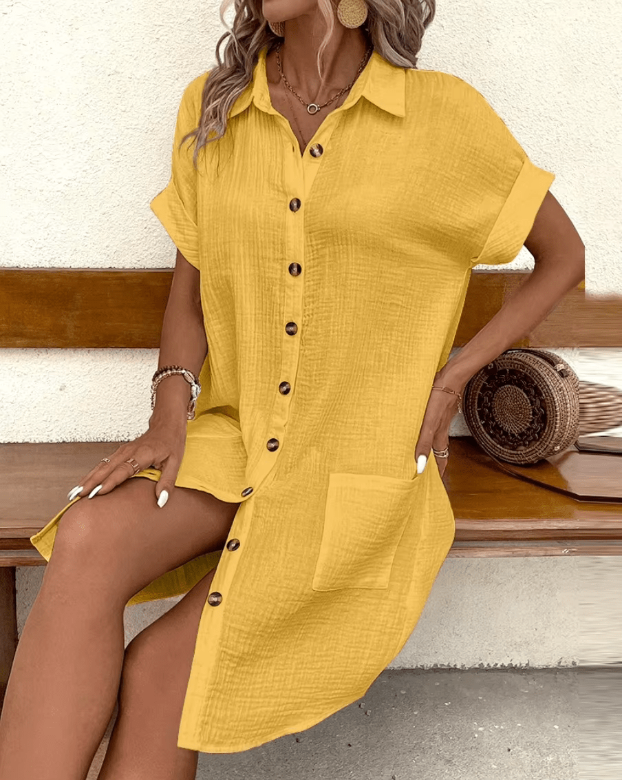 Luz™ - Komfortables Hemdkleid mit Knopfdetails