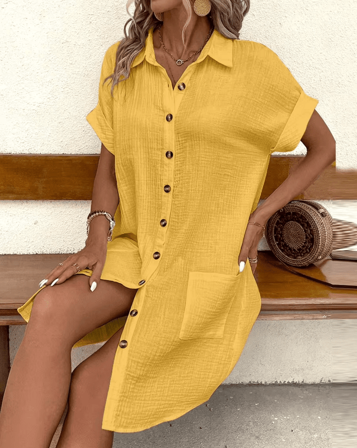 Luz™ - Komfortables Hemdkleid mit Knopfdetails
