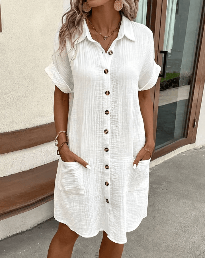 Luz™ - Komfortables Hemdkleid mit Knopfdetails