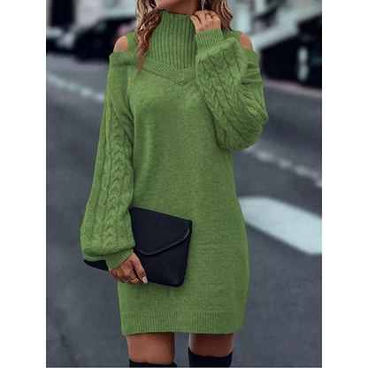 Laira™ – Hochkragenkleid mit Zopfmuster