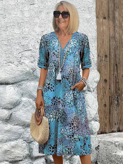 Sommerfeld | Luftiges Midikleid mit V-Ausschnitt