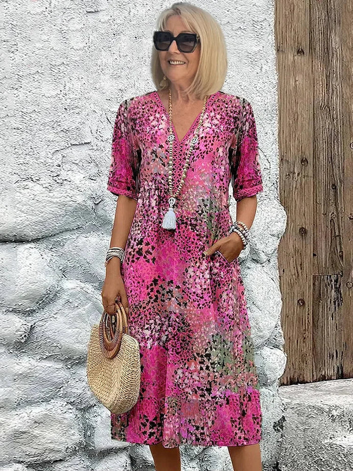 Sommerfeld | Luftiges Midikleid mit V-Ausschnitt