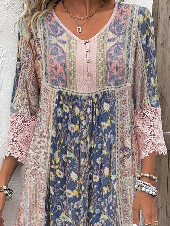 Orla™ – Bohemian-Style Patterned Dress