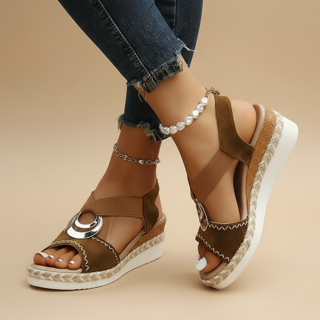 Sommerfeld | Stilvolle Plateau-Sandalen