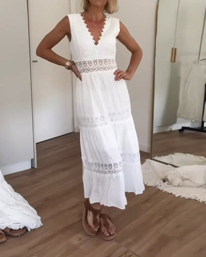 Sora™ – Ärmelloses Boho-Midikleid mit Spitzenakzenten
