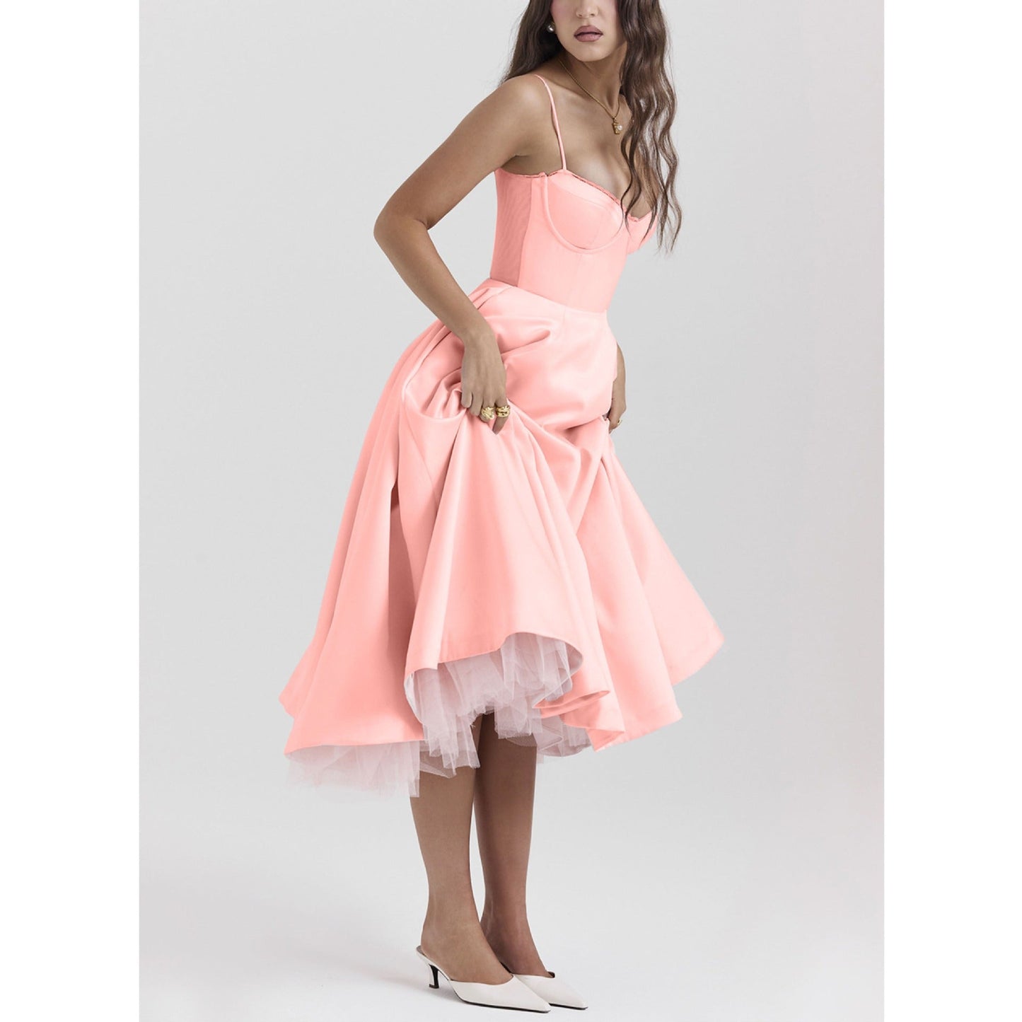 YLIANA | Verspieltes Midi Kleid für den Sommer