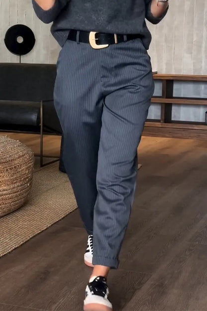 Sommerfeld | Elegante, Figurbetonende Hose mit Streifen