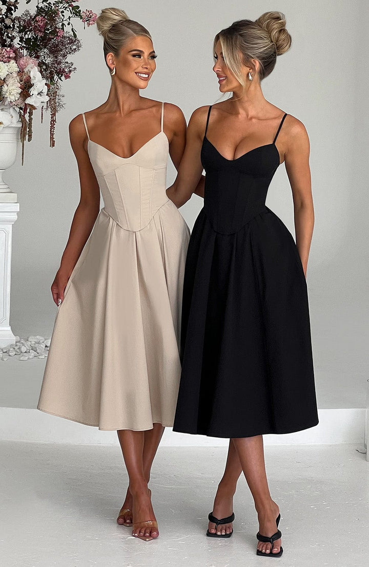 MAILEEN | Elegantes Midi-Kleid im Korsett-Stil