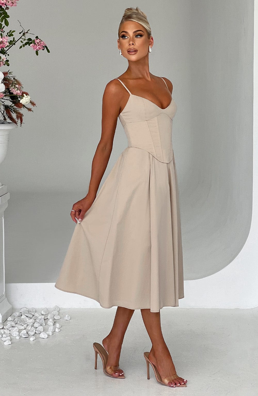 MAILEEN | Elegantes Midi-Kleid im Korsett-Stil