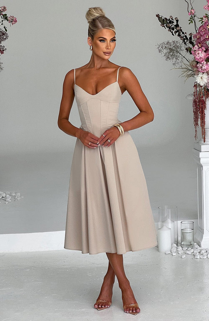 MAILEEN | Elegantes Midi-Kleid im Korsett-Stil