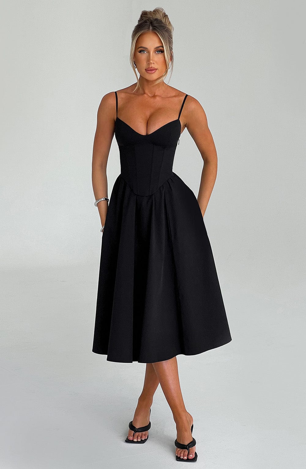 MAILEEN | Elegantes Midi-Kleid im Korsett-Stil