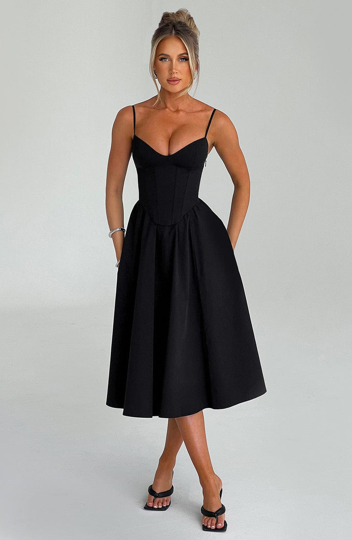 MAILEEN | Elegantes Midi-Kleid im Korsett-Stil