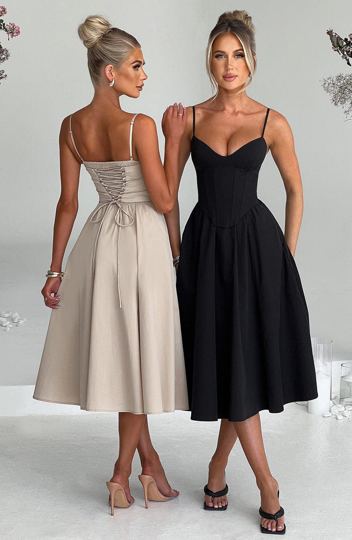 MAILEEN | Elegantes Midi-Kleid im Korsett-Stil