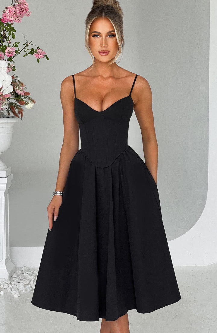 MAILEEN | Elegantes Midi-Kleid im Korsett-Stil