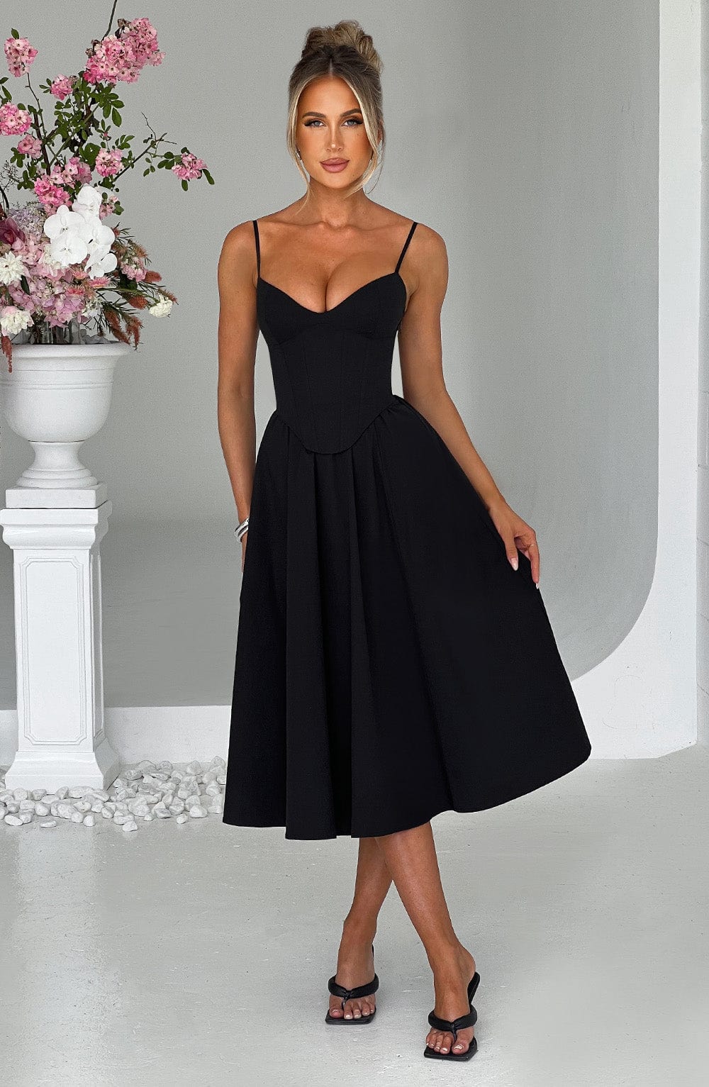 MAILEEN | Elegantes Midi-Kleid im Korsett-Stil
