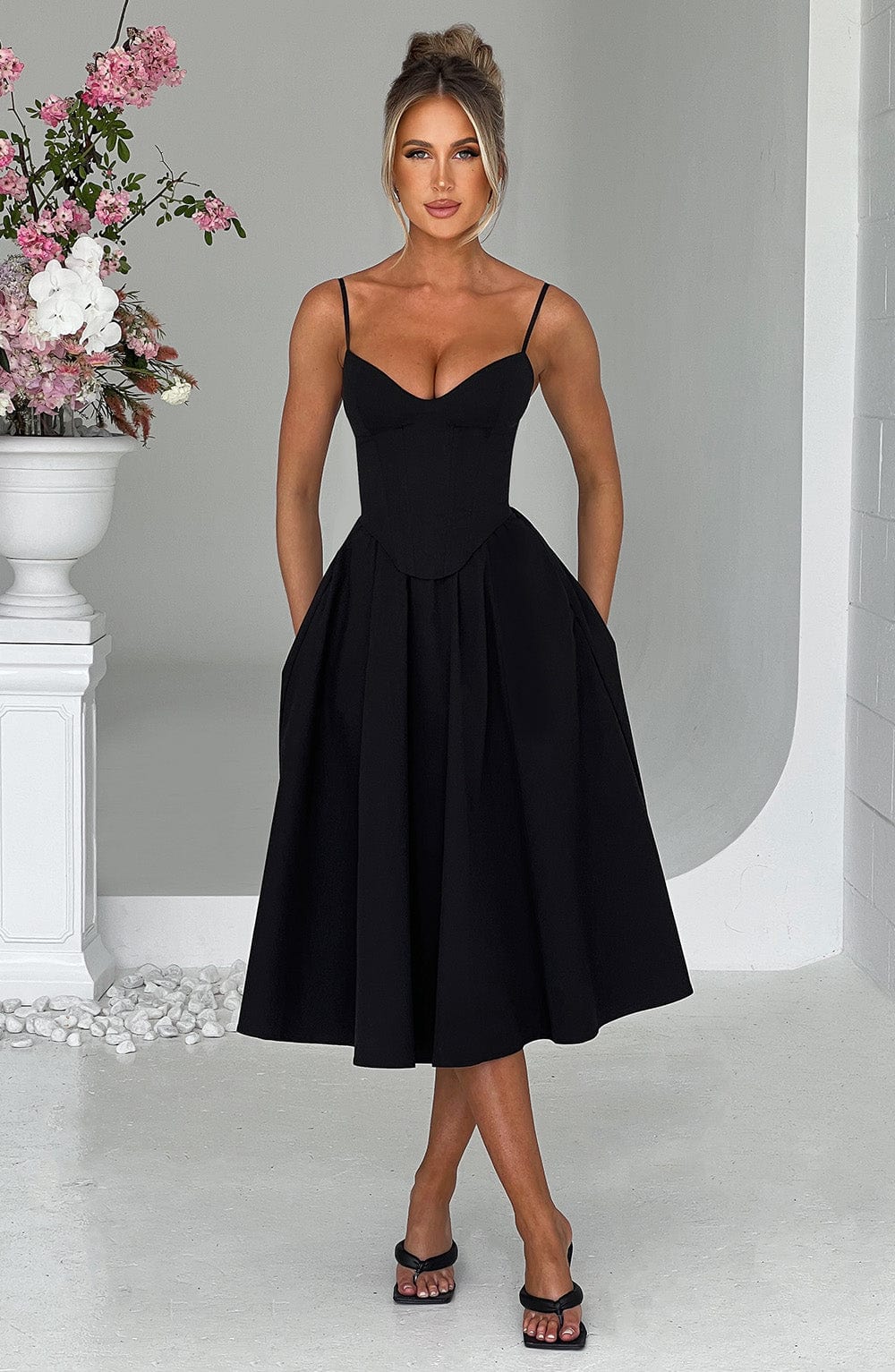 MAILEEN | Elegantes Midi-Kleid im Korsett-Stil