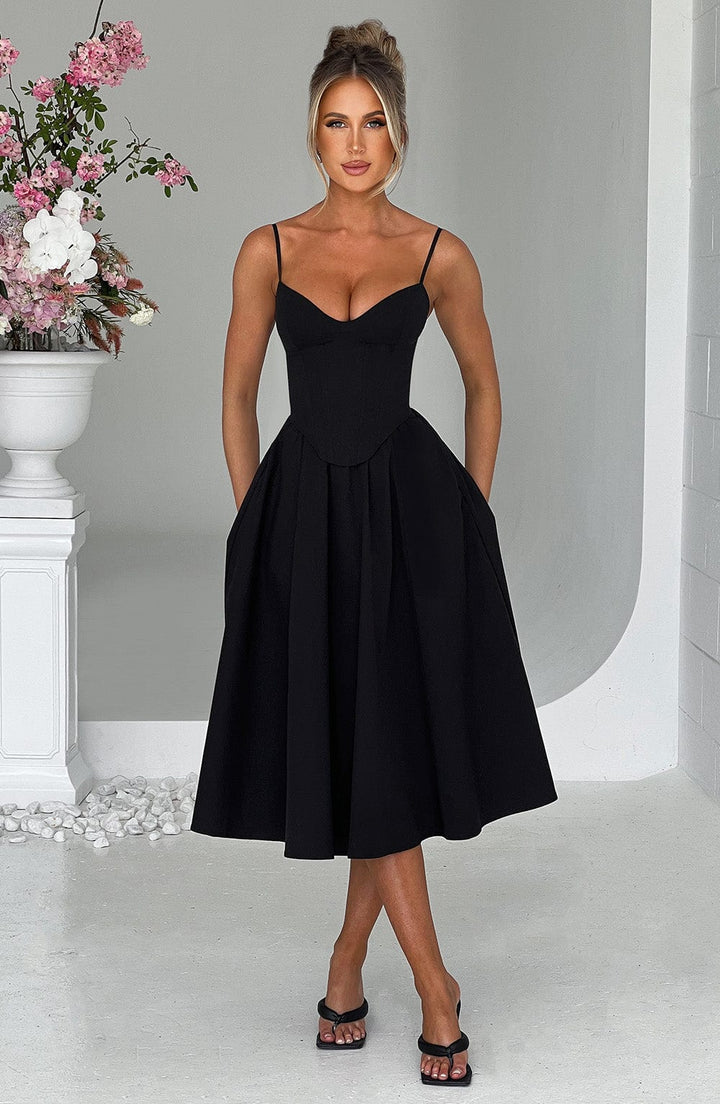 MAILEEN | Elegantes Midi-Kleid im Korsett-Stil