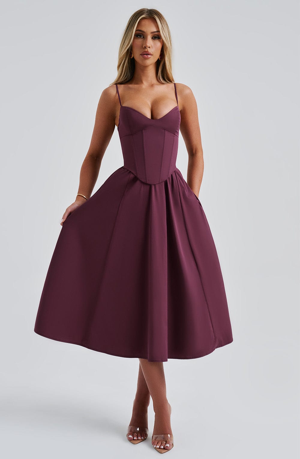 MAILEEN | Elegantes Midi-Kleid im Korsett-Stil