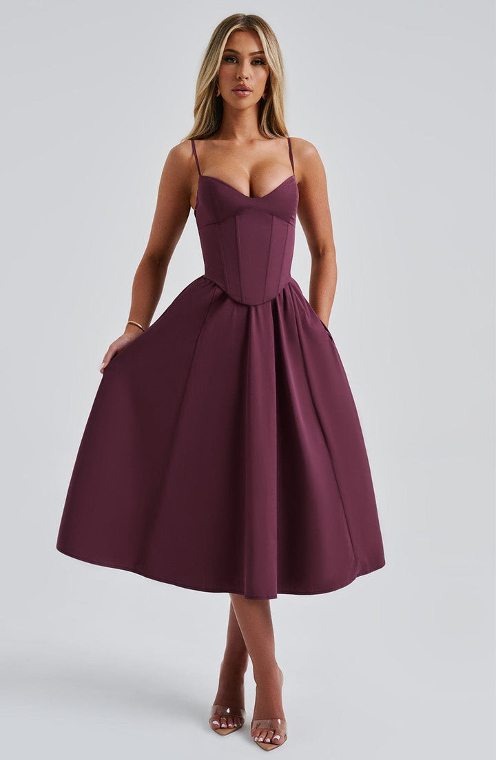 MAILEEN | Elegantes Midi-Kleid im Korsett-Stil