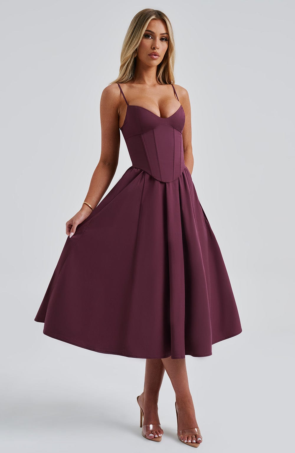 MAILEEN | Elegantes Midi-Kleid im Korsett-Stil