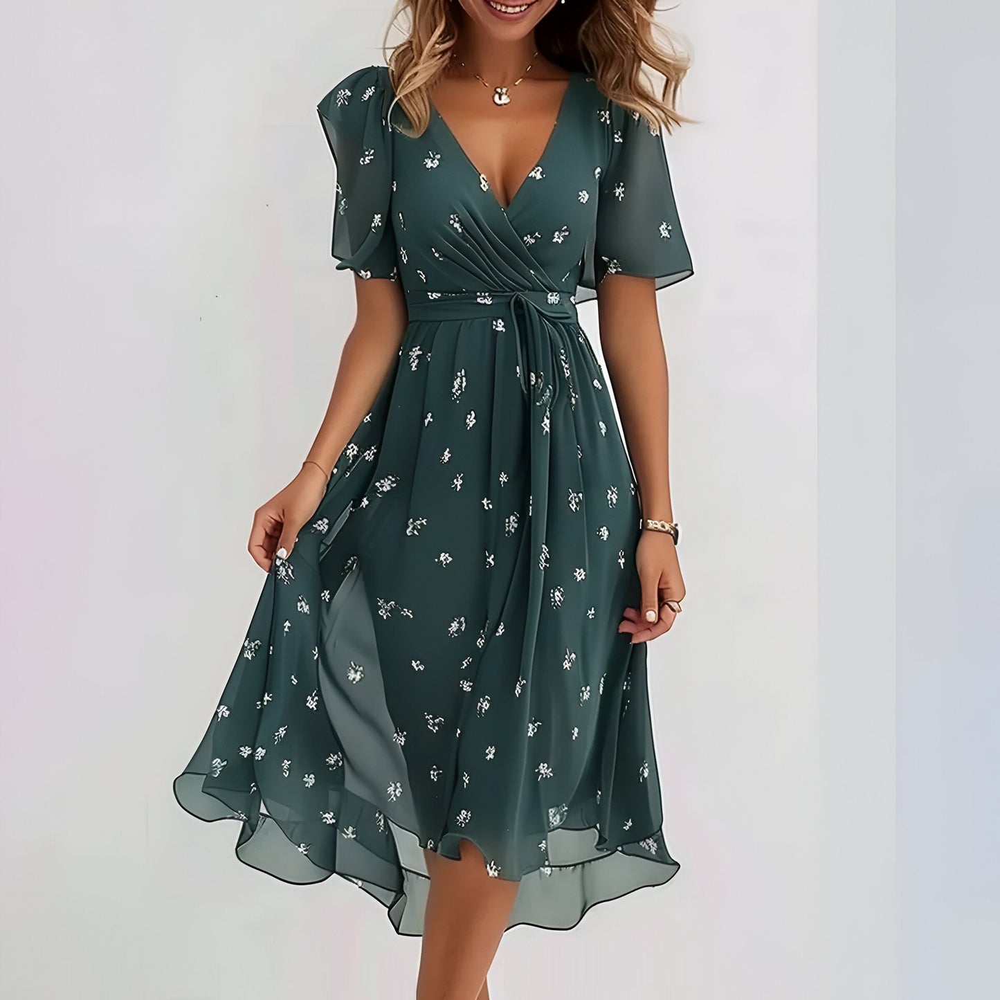 Seraya™ – Elegantes, luftiges Kleid mit taillenbedeckendem Design