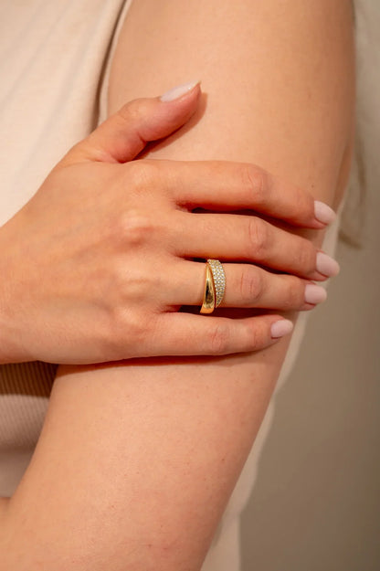 Sommerfeld | Eleganter Goldring mit strahlenden Steinen (Kaufe 1, erhalte 1 gratis)