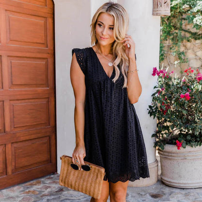 Elspeth™ – Sommerkleid mit Taschen, Spitzenakzenten und Eingearbeiteten Shorts