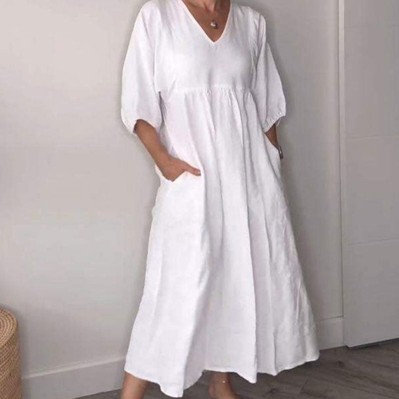Willia™ – Elegantes V-Ausschnitt-Kleid für ultimativen Komfort