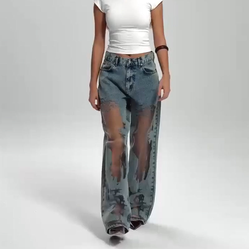 Sommerfeld | Vintage Mesh Patchwork Print Jeans