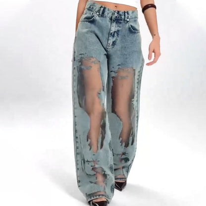 Sommerfeld | Vintage Mesh Patchwork Print Jeans