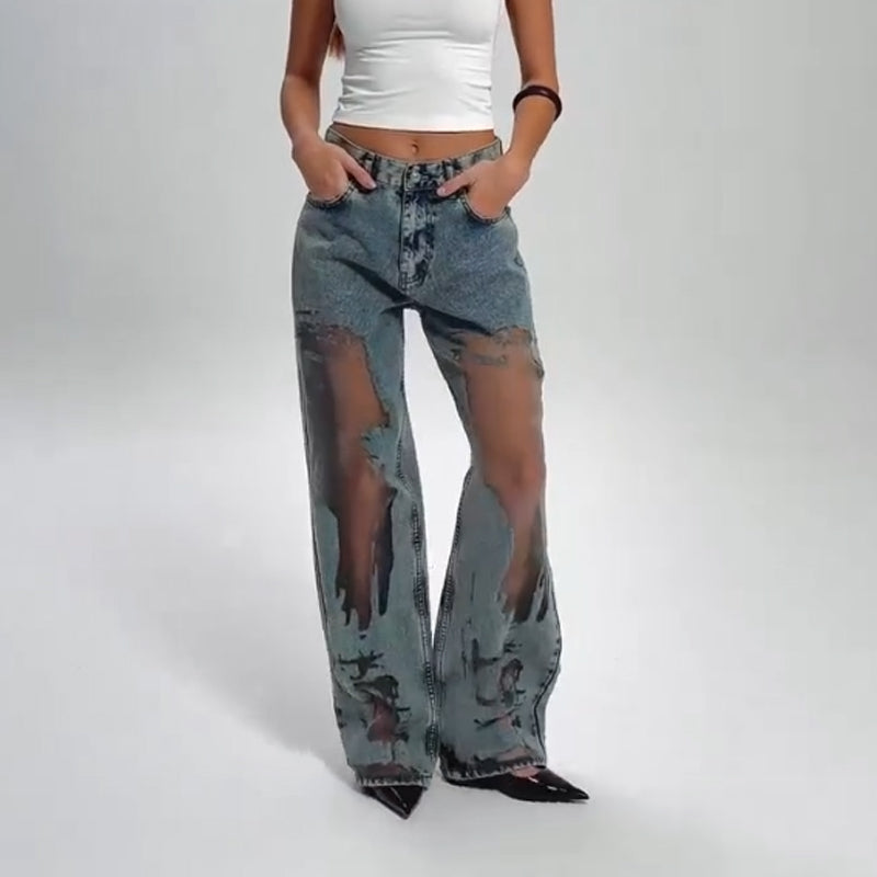Sommerfeld | Vintage Mesh Patchwork Print Jeans