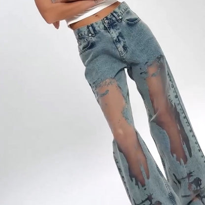 Sommerfeld | Vintage Mesh Patchwork Print Jeans