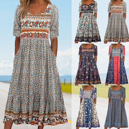 Sandra™ – Stilvolles Boho-Kleid mit Print für Damen