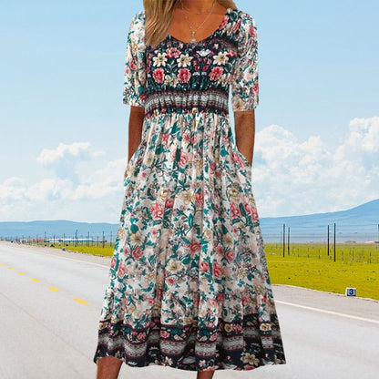 Sandra™ – Stilvolles Boho-Kleid mit Print für Damen