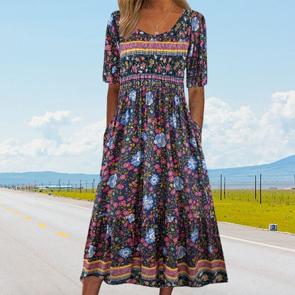 Sandra™ – Stilvolles Boho-Kleid mit Print für Damen