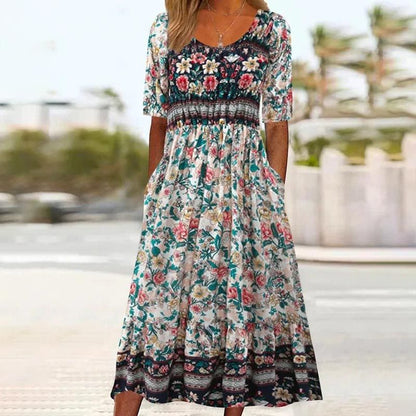 Sandra™ – Stilvolles Boho-Kleid mit Print für Damen