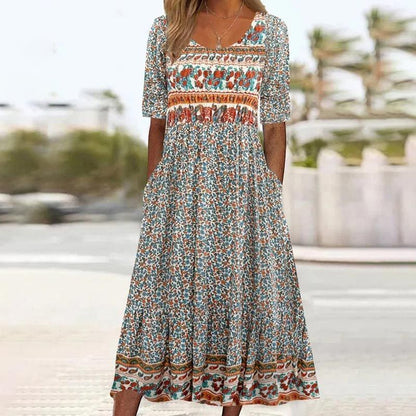Sandra™ – Stilvolles Boho-Kleid mit Print für Damen