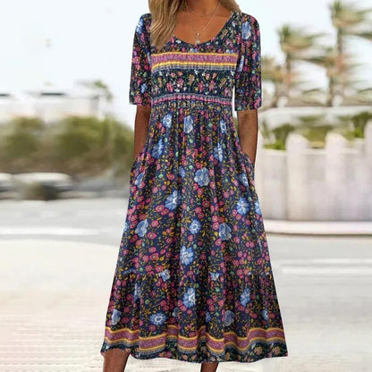 Sandra™ – Stilvolles Boho-Kleid mit Print für Damen