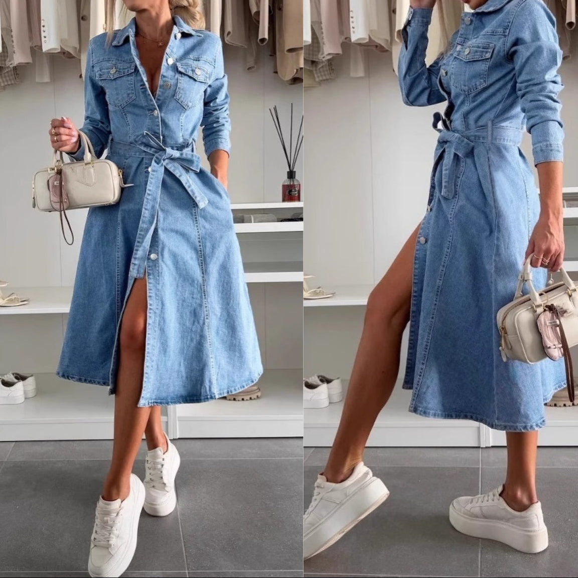 Jely™ – Langärmliges Maxikleid