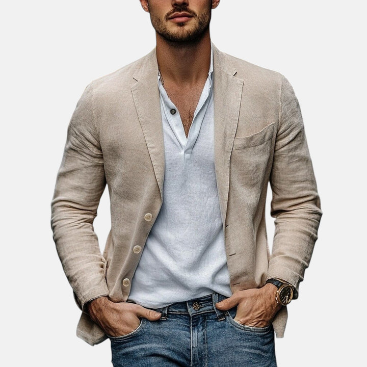 Lorenzio™ | Stilvoller Sommerblazer aus luftigem Leinen